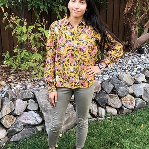 Pilcro and The Letterpress Button Down Anthropologie shirt | Boho | corduroy